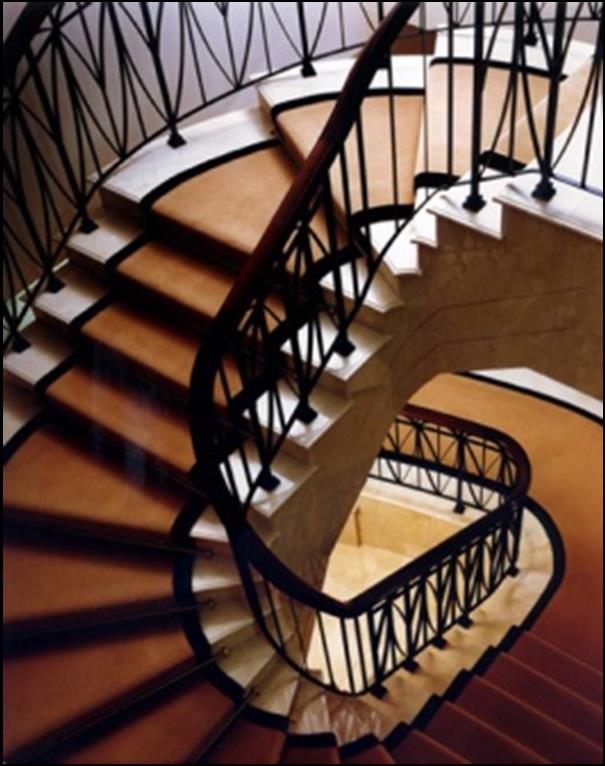 Mackay Sheilds - Custom Curved Steel Stair w/ Rails